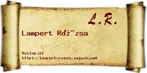 Lampert Rózsa névjegykártya